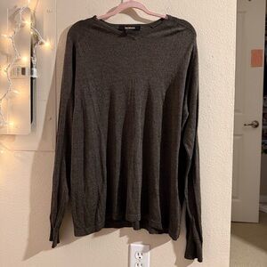 Bachrach Sweater Dark Gray 100% Silk Size L